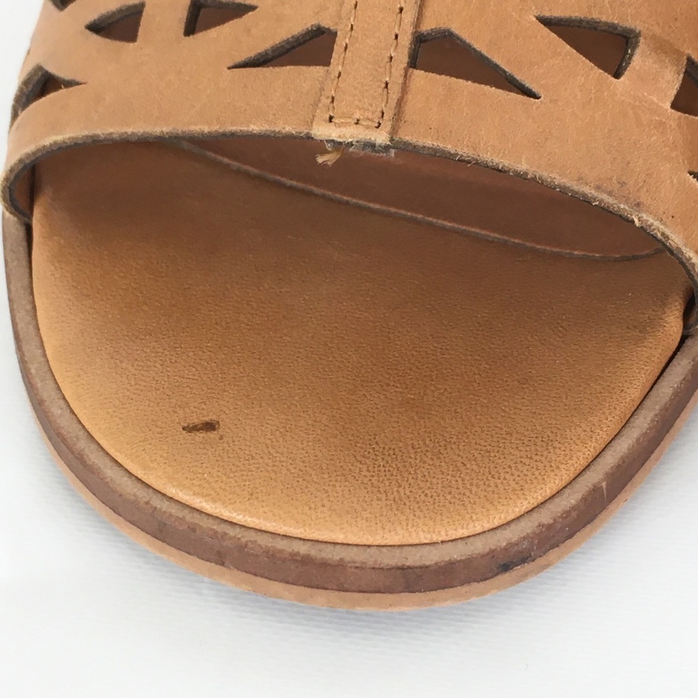 Vince Camuto Kevston Strappy Block-heel Sandals, Intricate Cutouts Brown Leather - Picture 10 of 11
